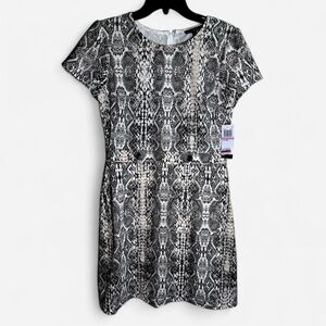 City Studio Snakeskin Print Mini Dress Size 11 | Short Sleeve Bodycon Zip Back